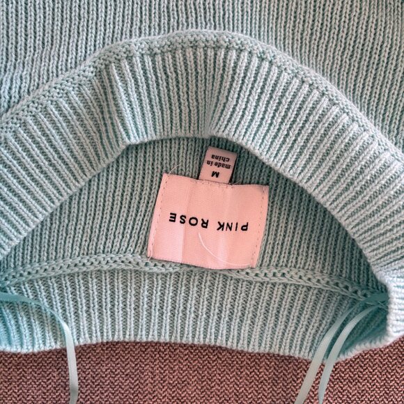 Mint Cropped Knit Sweater – Pink Rose – Size M - Picture 4 of 7